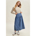 Soft Lightweight Denim Midi Skirt